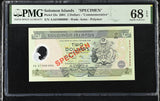 Solomon Islands 2 Dollars 2001 P 23 s Comm. SPECIMEN Superb Gem UNC PMG 68 EPQ T