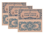 Netherlands Indies 5 Cents ND 1942 P 120 c UNC LOT 3 PCS