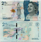 Colombia 2000 Pesos 2018 P 458 UNC