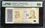 Singapore 50 Dollars 2015 P 61 a Commemorative Merdeka Superb Gem UNC PMG 68 EPQ