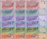 Argentina Set 6 x LOT 3 = 18 UNC 20 50 100 200 500 1000 Pesos P 361-366