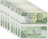 Argentina 500 Pesos ND 1982 P 303 b Series C UNC LOT 10 PCS