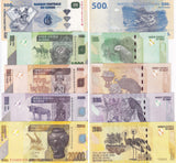 Congo SET 5 UNC 500 1000 5000 10000 20000 Francs 2022 P 96d 101 102 103 104