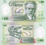 Uruguay 20 Pesos 2020 P 101 Polymer UNC , Juan Zorilla de San Martin