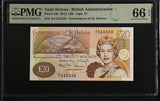 St. Helena 20 Pounds 2012 Prefix A/1 P 13 b Gem UNC PMG 66 EPQ