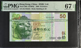 Hong Kong 50 Dollars 2008 P 208 e HSBC Superb Gem UNC PMG 67 EPQ