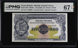 Great Britain 5 Pound ND 1948 P M23 Superb Gem UNC PMG 67 EPQ British Arm Forces