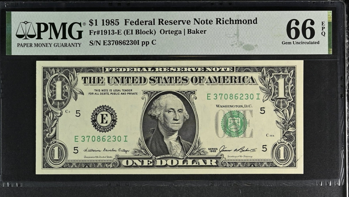 United States 1 Dollar USA 1985 P 474 E Richmond Gem UNC PMG 66 EPQ