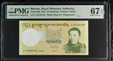 Bhutan 20 Ngultrum 2013 P 30 b Superb Gem UNC PMG 67 EPQ , TDLR