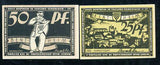 GERMANY SET 2 UNC 25 50 PFENNIG BENT HEIM BENTHEIM 1918-33 EMERGENCY NOTGELD