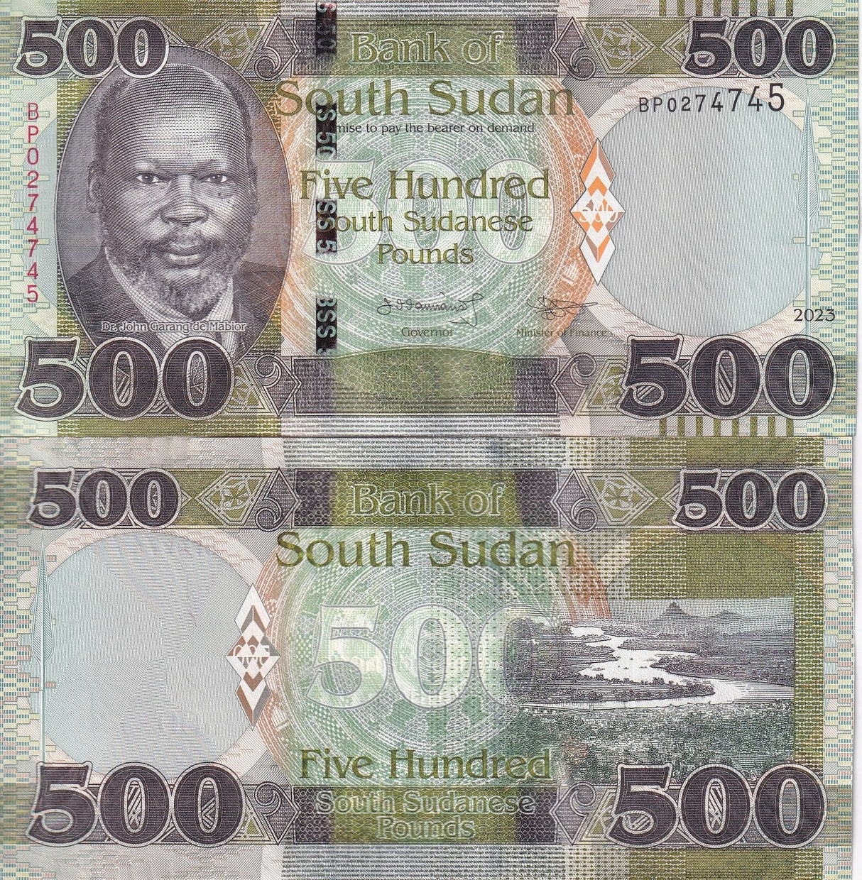 South Sudan 500 Pound 2023 P 16 New Sign UNC