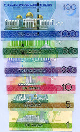 Turkmenistan Set 6 UNC 1 5 10 20 50 100 Manat 2020 Commemorative P 42- 45 46 47