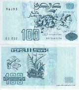 Algeria 100 Dinars 1992 P 137 UNC Battle of El Harrrach, Ancient galley