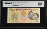 Bhutan 100 Ngultrum 2011 Wedding Commemorative P 35 Superb Gem UNC PMG 68 EPQ