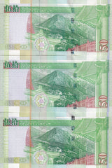 Hong Kong Set 3 UNC 50 Dollars 2006 2007 2009 P 208 HSBC Lion