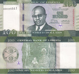Liberia 100 Dollars 2017 P 35 b UNC