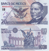 Mexico 20 Pesos 1999 Series CG P 106 d UNC