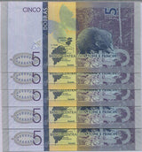 Saint Thomas & Prince 5 Dobras 2020/2021 Paper P 76 Lot 5 Pcs UNC