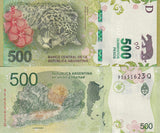 Argentina 500 Pesos ND 2016 P 365 Random Suffix UNC WTM Jaguar's Head