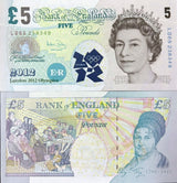 Great Britain 5 Pounds 2002/2012 P 391 c with Olympic in London 2012 Letter UNC