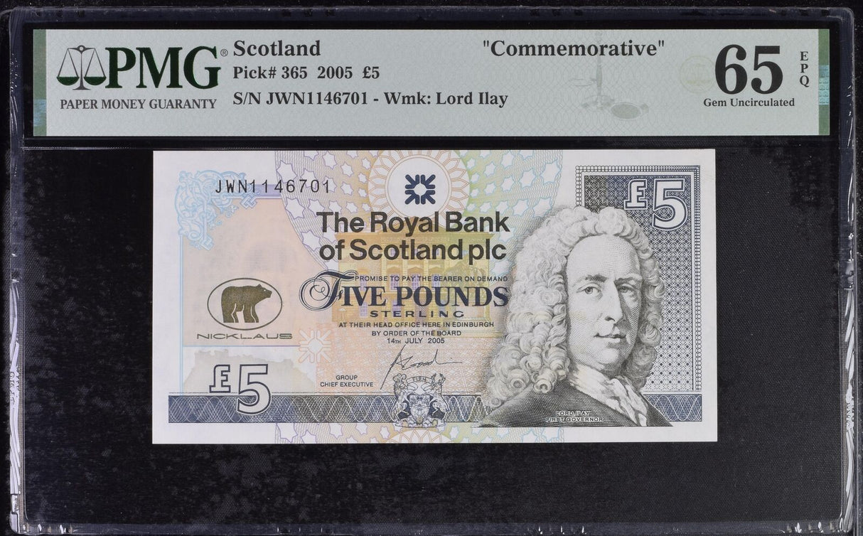 Scotland 5 Pounds 2005 P 365 Commemorative Nicklaus Gem UNC PMG 65 EPQ