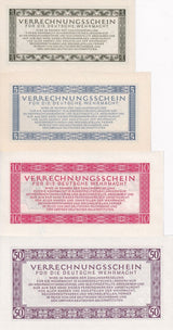 Germany SET 4 PCS 1 5 10 50 Reichsmark 1944 P M38 M39 M40 M41 AUnc