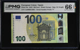 Euro 100 Euro Spain 2019 P 24 v Gem UNC PMG 66 EPQ ,Graded Note