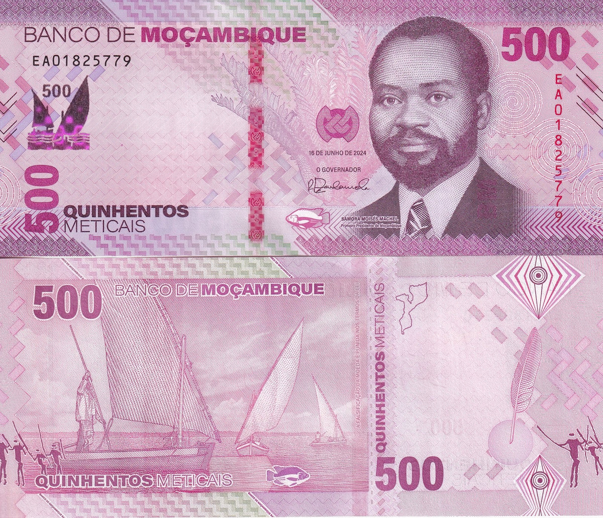 Mozambique 500 Meticais 2024 PAPER new family P 159 ,Sailing boats UNC
