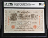 Germany 1000 Mark 1910 P 44 b Choice UNC PMG 64 EPQ , Red Seal, Red serial