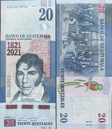 Guatemala 20 Quetzales 2021 200 Year Independence Commemorative P 127 a UNC