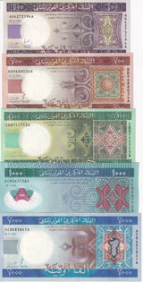 Mauritania Set 5 UNC 100 200 500 1000 2000 Ouguiya 2013-2014 P 16 17 18 19 20