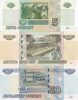 Russia Set 3 Pcs 5 10 50 Rubles 1997-2022 P 267 268 269 UNC
