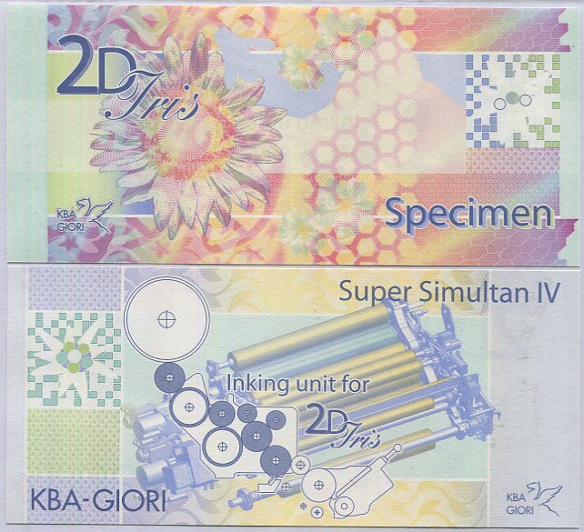 TEST NOTE KBA GIORI Super Simultan 2D-IRIS Small Size SPECIMEN