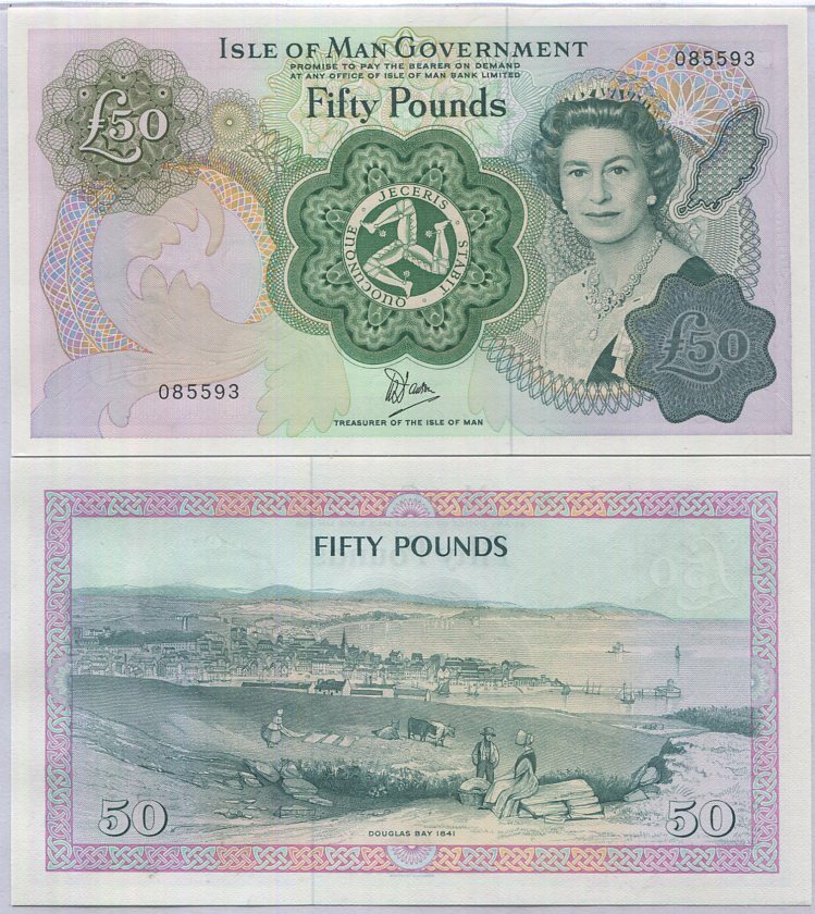Isle of Man 50 Pounds ND 1983 P 39 UNC