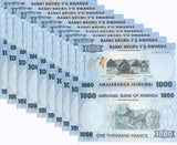 Rwanda 1000 Francs 2019 P 39 b UNC LOT 10 Pcs 1/10 BUNDLE