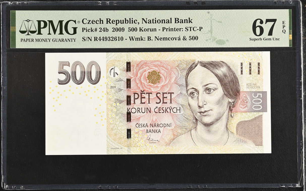 Czech Republic 500 Korun 2009 P 24 b Superb Gem UNC PMG 67 EPQ