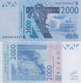 West African States Senegal 2000 Francs 2024 P 716 K UNC