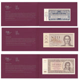 SET 3 Czechoslovakia 20-1000 1953 CNB Official Reprint P 72A 76 77 UNC W/Folder