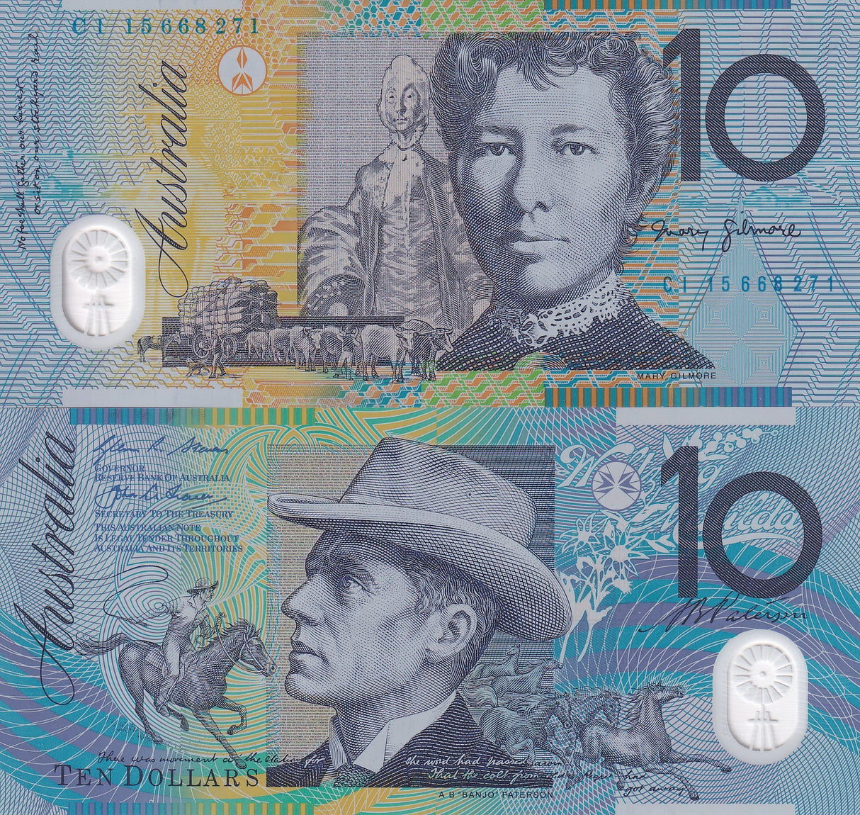 Australia 10 Dollars 2015 P 58 h Polymer UNC