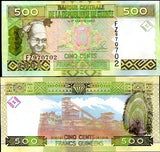 Guinea 500 Francs 2006 P 39 a UNC , Woman, Mining conveyor ,New Arms