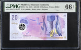 Maldives 20 Rufiyaa 2015 P 27 a Gem UNC PMG 66 EPQ