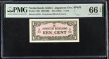 Netherlands Indies 1 Cent ND 1942 P 119 b Gem UNC PMG 66 EPQ