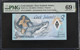 Cook Islands 3 Dollars ND 2021 P 11 a Polymer Superb Gem UNC PMG 69 EPQ