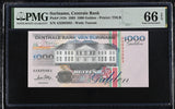 Suriname 1000 dollars 1995 P 141 b Gem UNC PMG 66 EPQ