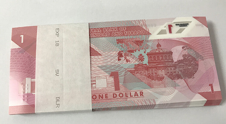 Trinidad & Tobago 1 Dollar 2020/2021 Polymer P 60 UNC Lot 100 Pcs = 1 Bundle