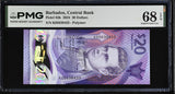 Barbados 20 Dollars 2024 Polymer P 83 b Superb Gem UNC PMG 68 EPQ TOP POP