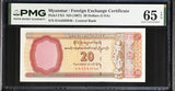 Myanmar 20 Dollars ND 1997 P FX4 Forex Gem UNC PMG 65 EPQ