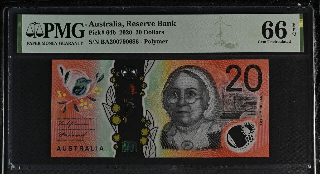 Australia 20 Dollars 2020 P 64 b Gem UNC PMG 66 EPQ