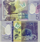 Saint Thomas & Prince 5 Dobras 2016 Polymer P 70 a UNC
