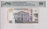 Suriname 50 Dollars 2020 P 165 e Superb Gem UNC PMG 68 EPQ